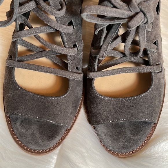 Vince Camuto Gray Open Toe Lace Shoes - Picture 10 of 14